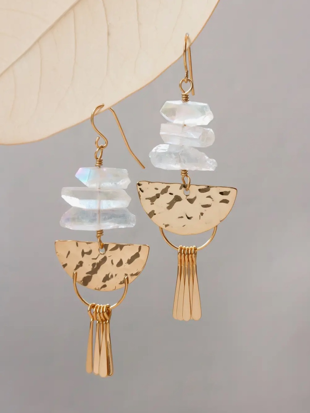 A466. Luna Norte Desert Fringe Quartz Earrings